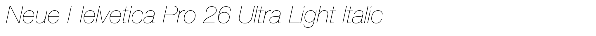 Neue Helvetica Pro 26 Ultra Light Italic image